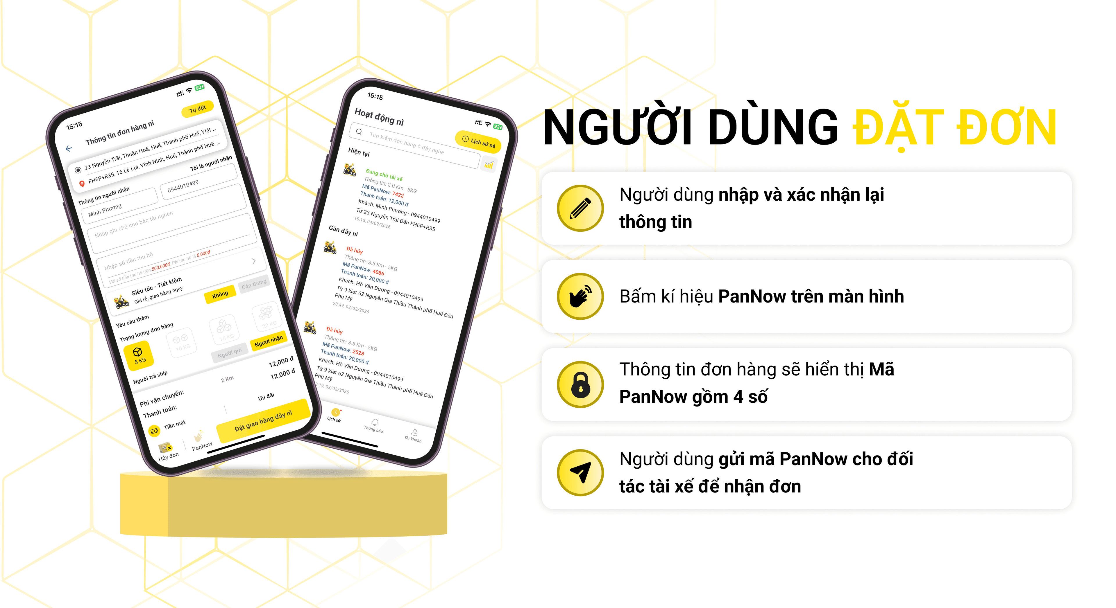 Người dùng đặt đơn